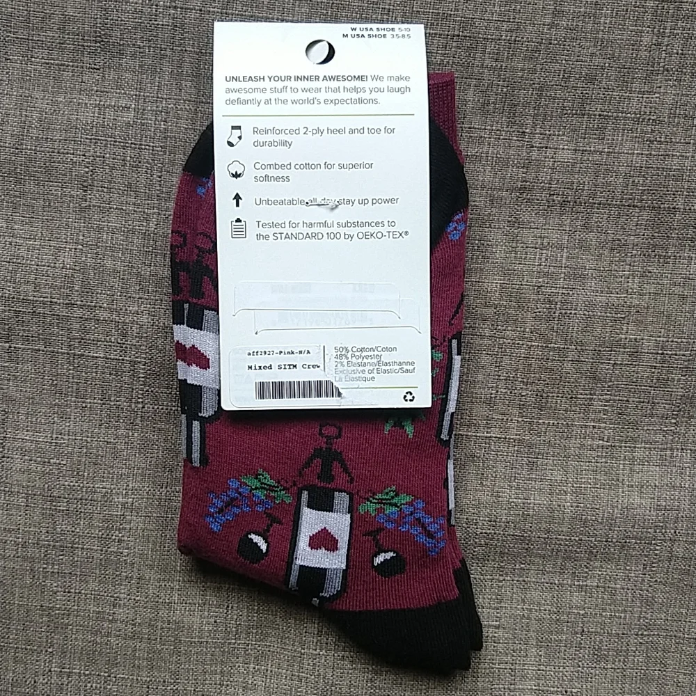 Sock it to me Wine Socks Women's Crew Quirky Novelty